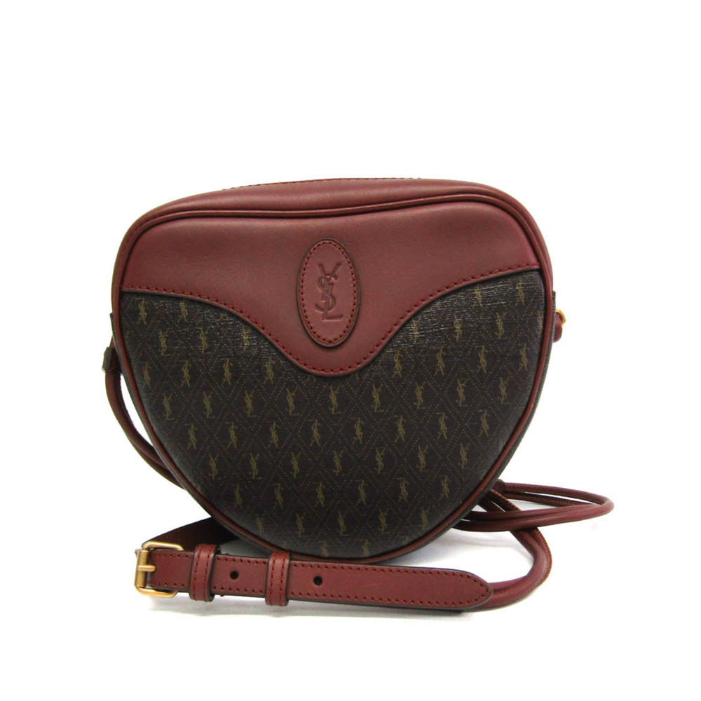 Saint Laurent Le Monogramme Coeur Monogram All Over Coated Canvas and Leather
